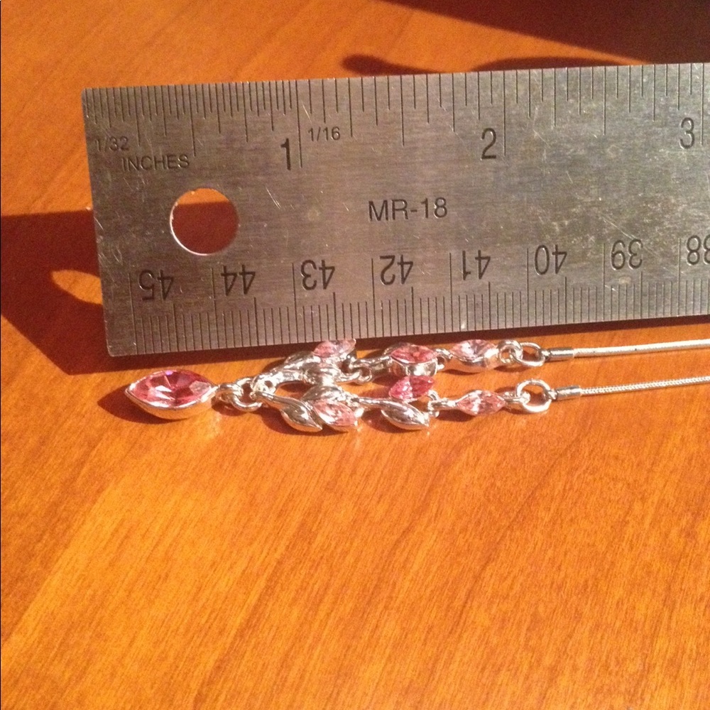 MONET Pink Fire crystal necklace & earring SET! - Picture 5 of 10